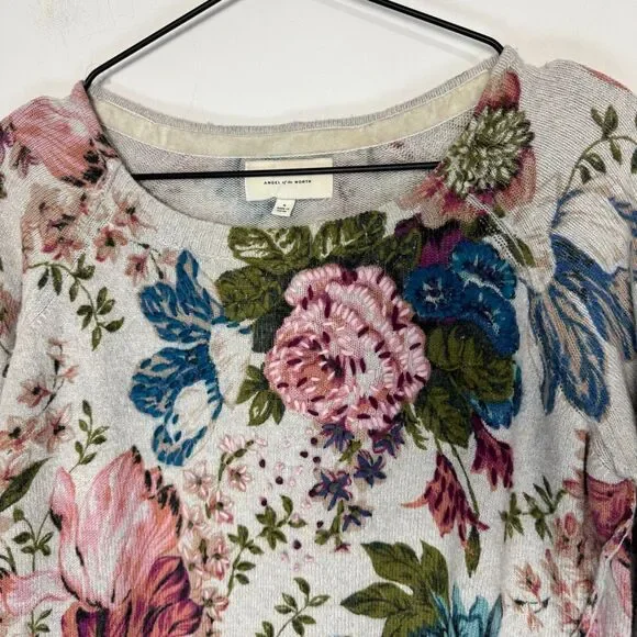 Anthropologie Angel of the North Floral Sweater M - Picture 4 of 7
